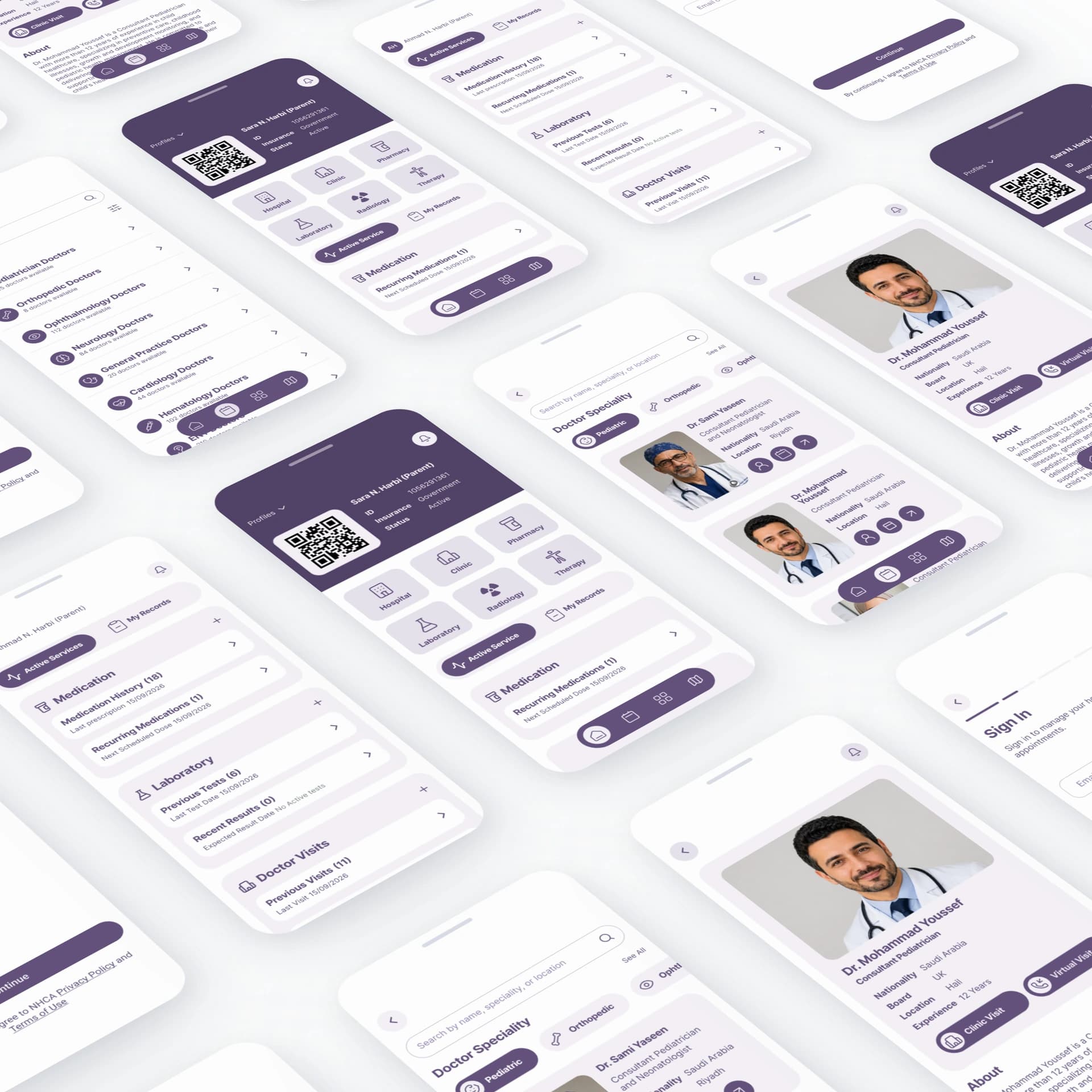 Shifaa patient app screens